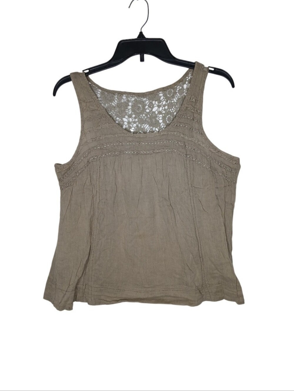 Mudd Taupe Lace-Back Tank